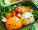 とろ～りチーズ焼きおにぎりdeあひるさん作り方5写真