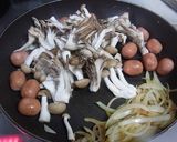 きのことウインナーのカレークリームパスタ作り方4写真
