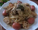 きのことウインナーのカレークリームパスタ作り方7写真
