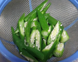 ほうれん草とオクラのゴマ和え☆からし＋作り方3写真