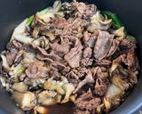 超簡単★牛肉と舞茸のあっさりすき焼き作り方4写真