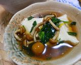 湯豆腐に☆なめことほうれん草あんかけ作り方4写真