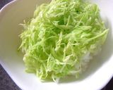 鶏そぼろとキャベツの丼　梅ワサビ風味作り方3写真