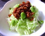 鶏そぼろとキャベツの丼　梅ワサビ風味作り方4写真