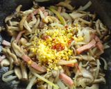 きのこと水菜の生姜バタースパゲティ作り方5写真