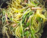 きのこと水菜の生姜バタースパゲティ作り方6写真