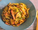 きのこと水菜の生姜バタースパゲティ作り方8写真