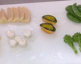 蓬麩・春野菜と海老の焚き合わせ作り方2写真