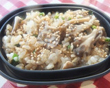 黒胡椒DE舞茸のにんにくバター焼きご飯❤作り方4写真