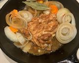 梅酢で柔らか、焼き鳥の大皿フライパン1つ作り方4写真