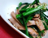 魚肉ｿｰｾｰｼﾞとほうれんそうのナムル作り方5写真
