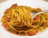 LEE🔥辛さ12倍🔥キーマカレーのパスタ作り方10写真