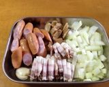 ソーセージとベーコンの簡単リゾット風作り方1写真