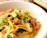 あおさが香る*長ネギと豚の柚子胡椒パスタ作り方6写真