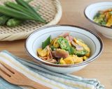 栄養補給に◎おくらとベーコンの卵炒め作り方6写真
