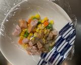 レンジ簡単洋風味噌パスタ味オムライス弁当作り方2写真
