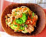 柚子胡椒で*菜の花と豚肉の焼きうどん作り方8写真