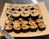 鶏ミンチと小松菜の創作キンパッ。作り方7写真