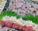 ♪ 雑穀ごはん × わさびツナマヨ巻 ♪作り方3写真
