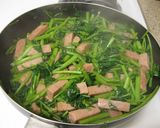 ウンチェーバー(空芯菜)炒め作り方6写真