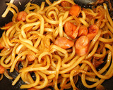 チーズとろ～りふわふわ卵の焼きうどん作り方5写真