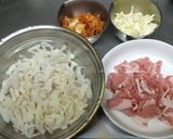 レンコンと豚肉でキムチ〜ズ♪作り方1写真