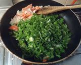 向井理♡菜っ葉のクリームソースかけご飯作り方10写真