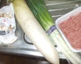 大根味噌炒め♪簡単ひき肉しめじ長ネギ作り方1写真