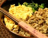 鶏そぼろの三色丼♪ごぼう入り★作り方7写真