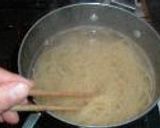 水菜とタラコのスパゲッティー作り方1写真