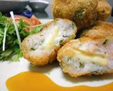 シソ香るチーズinエビカツ黄身ソース添え作り方6写真