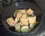 焼き鳥のタレで鶏皮で茄子と厚揚げ炒め作り方2写真