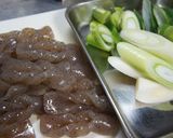 コンニャクと白葱のポカポカ生姜餡かけ作り方1写真