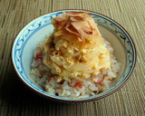 ふわり✿梅おかかご飯の新玉葱の炒り卵のせ作り方6写真