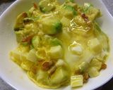 桜えび×アボカド×チーズの卵とじ丼。作り方7写真