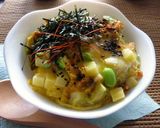 桜えび×アボカド×チーズの卵とじ丼。作り方9写真