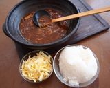残ったカレー鍋でカレーチーズリゾット作り方1写真