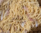ベーコンと玉ねぎとあさりのペペロンチーノ作り方4写真
