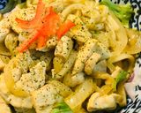 のこりのカレーで●鶏肉のカレー焼きうどん作り方4写真
