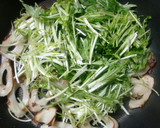 時短簡単♪水菜卵とじ作り方4写真