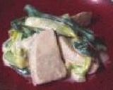 里芋と葉玉葱のクリーム煮作り方3写真