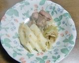 ちくわぶ＋白髪ねぎ＋砂肝のごま白だし味作り方4写真