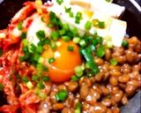 手抜きなのに美味い！納豆キムチとうふ丼作り方3写真