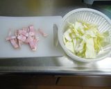 キャベツとベーコンのにんにくしょうゆ炒め作り方1写真