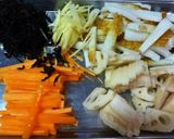レンコンとひじきの味噌チャプチェ作り方1写真