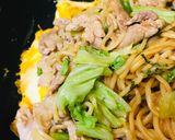 粉末焼きそばのシンプルな豚キャベオムそば作り方3写真