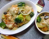 チーズ＊チーズ　鮭と野菜の和風豆乳煮作り方13写真