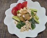 鶏むね肉とたたきキュウリの胡麻ドレ合え作り方5写真