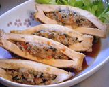 高菜漬け入りの生揚げの肉詰め煮作り方6写真