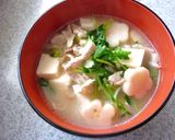豚肉×豆苗×豆腐と酒粕塩麹のお吸い物作り方10写真